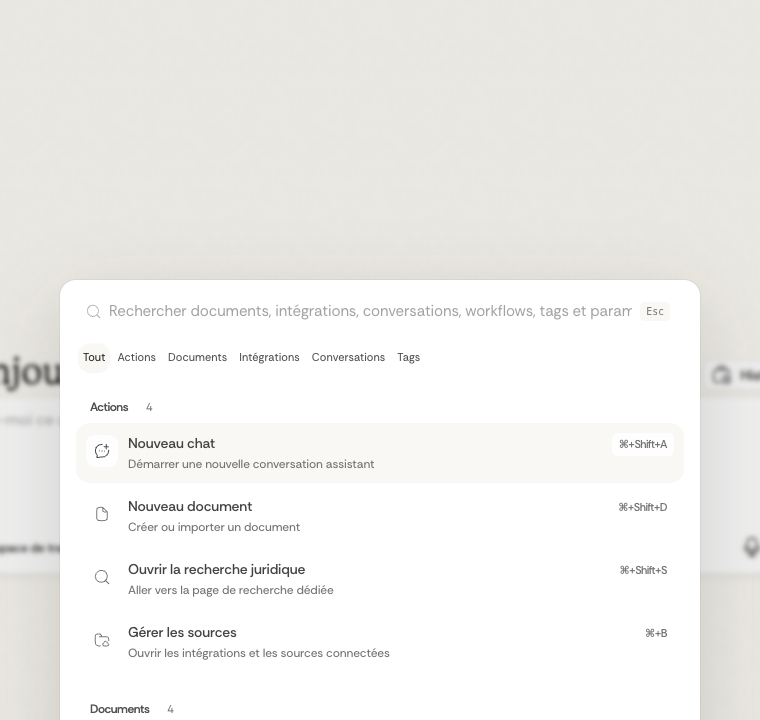 Palette de recherche globale