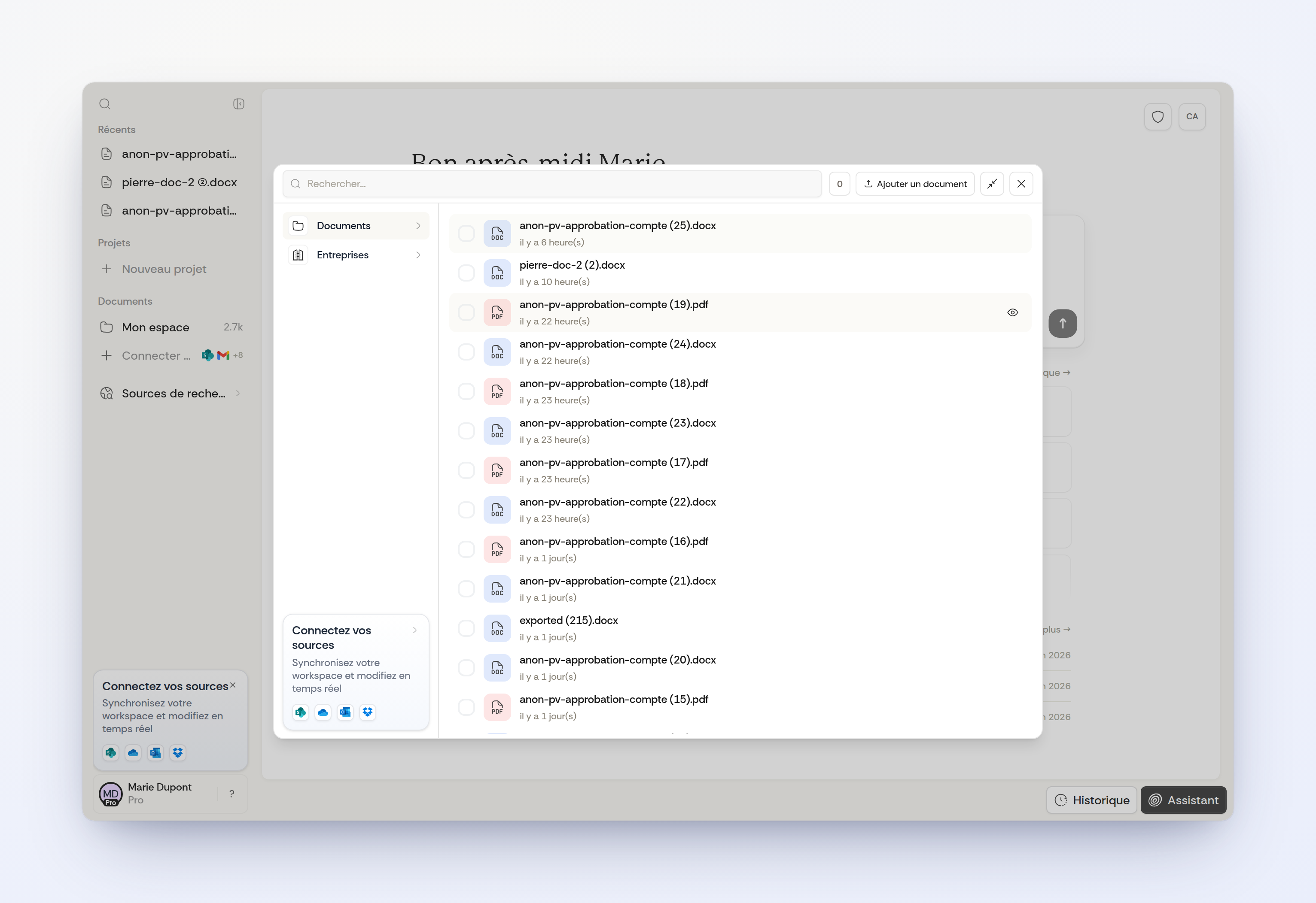 Parcourez vos documents avec les mentions @