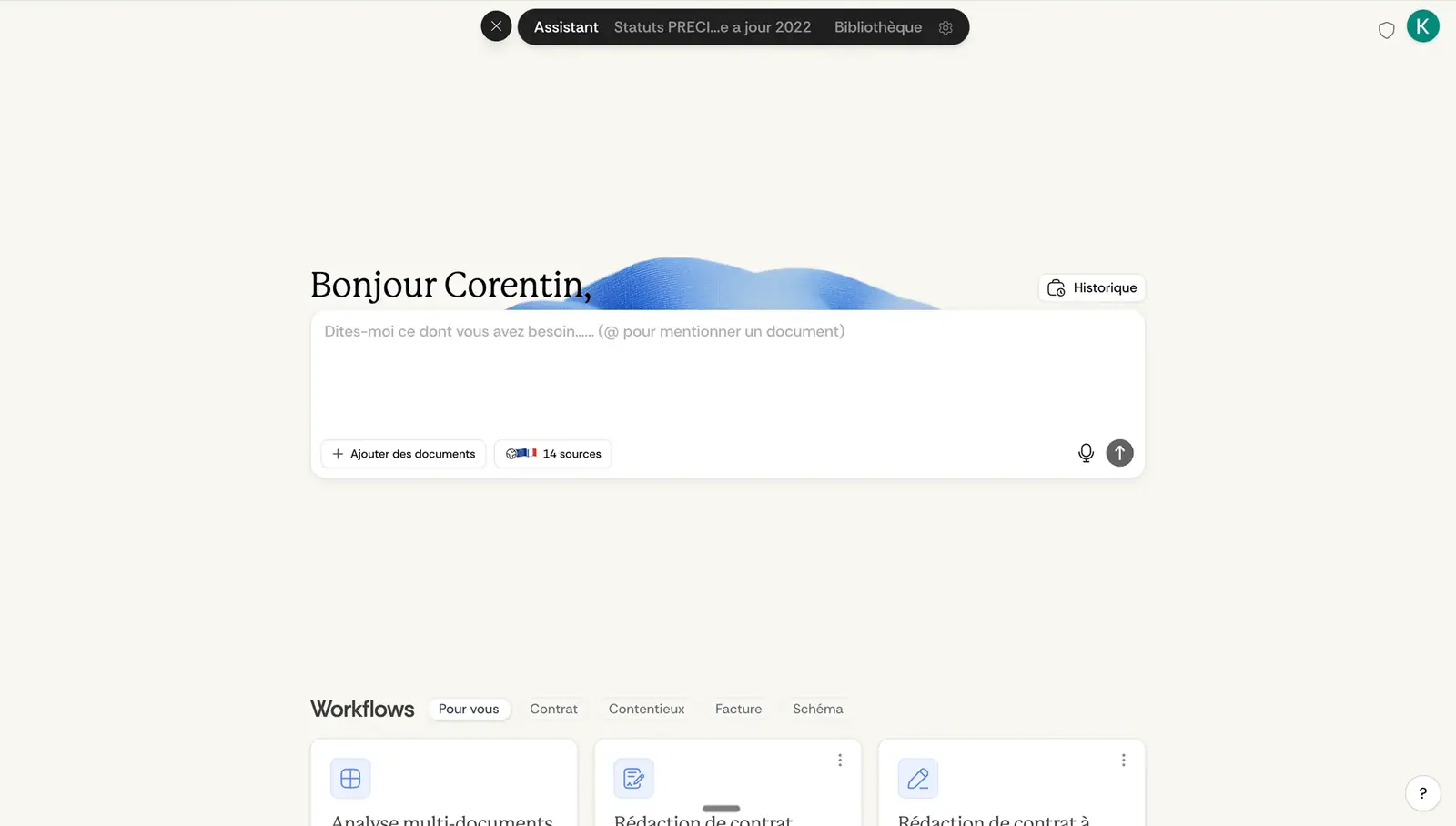 Ordalie legal AI assistant interface